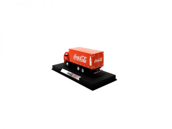 Miniatura de caminhão personalizado, fabricação nacional, Baú de Bebidas truck, cabine VW Worker, personalização Coca-Cola em escala 1:87.