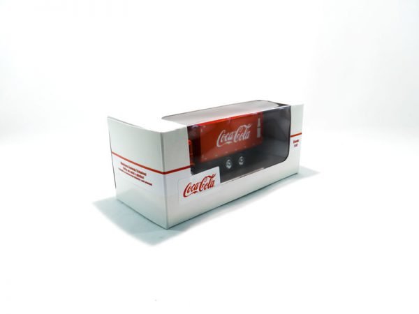 Miniatura de caminhão personalizado, fabricação nacional, Baú de Bebidas truck, cabine VW Worker, personalização Coca-Cola em escala 1:87.