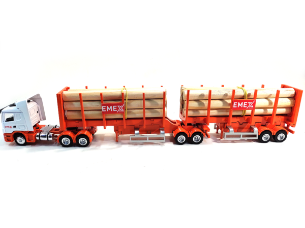 Miniatura Madereiro Bitrem Scania G380 1:50 Emex