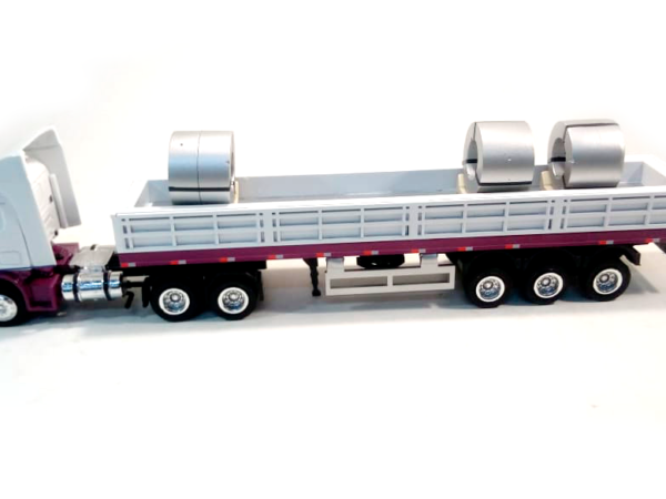 Miniatura Carga Seca 3 Eixos com Bobinas de Aço Transgobbi
