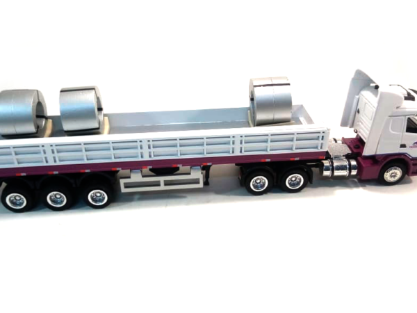 Miniatura Carga Seca 3 Eixos com Bobinas de Aço Transgobbi