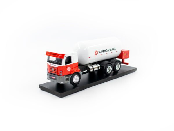 Miniatura de caminhão truck GLP curvo, personalização SuperGasBras.