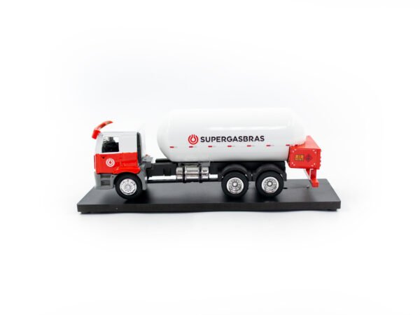 Miniatura de caminhão truck GLP curvo, personalização SuperGasBras.