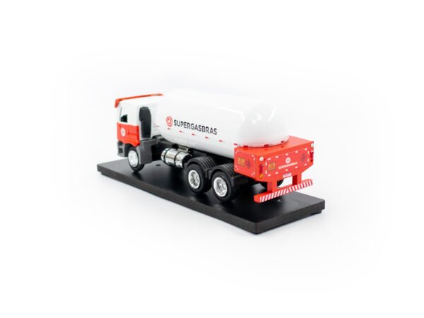Miniatura de caminhão truck GLP curvo, personalização SuperGasBras.