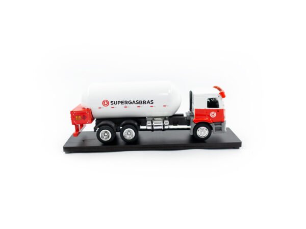 Miniatura de caminhão truck GLP curvo, personalização SuperGasBras.