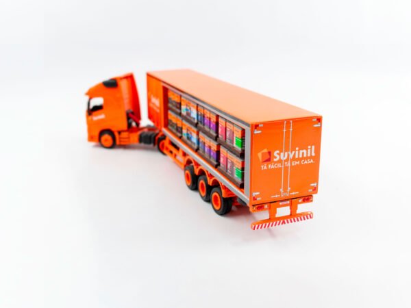 Miniatura de caminhão, projeto especial Suvinil, bau expositor de latas